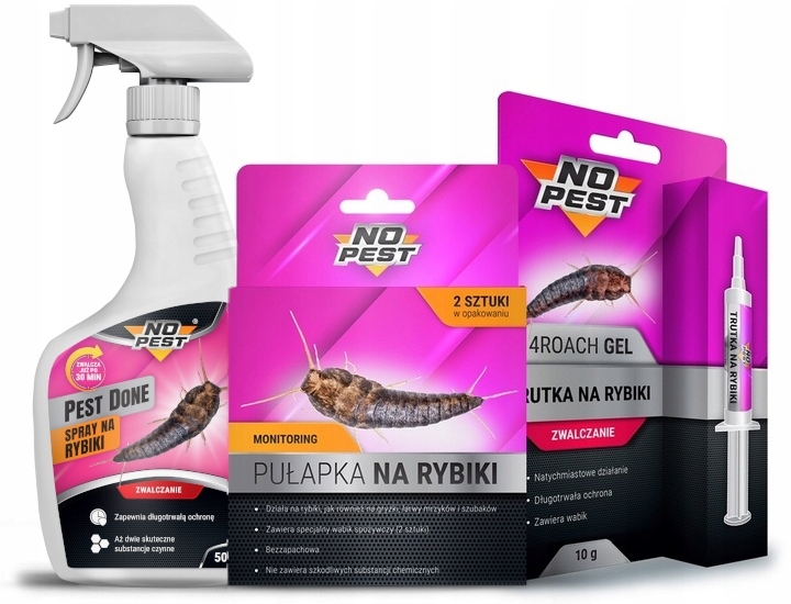 JEDOVÝ GÉL + PRÍPRAVOK V SPREJI + lapače NA RYBY RYBY STRIEBORNÉ STRIEBORNÉ BEZ ŠKODCU